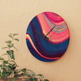 Blue Berry Abstract Acrylic Wall Clock