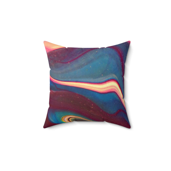 Blue Berry Abstract Square Pillow