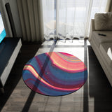 Blue Berry Abstract Round Rug