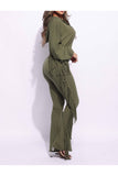 Front Zipper Fringe Jumpsuit