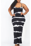 Tie-Dye Maxi Dress - Black