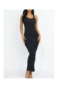 Sleeveless Basic Maxi Dress - Black