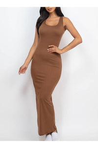 Sleeveless Basic Maxi Dress - CoCo Brown