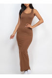 Sleeveless Basic Maxi Dress - CoCo Brown