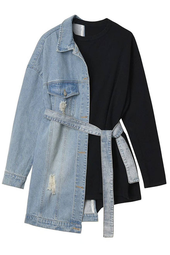 Luxe Denim Sweatshirt Topper