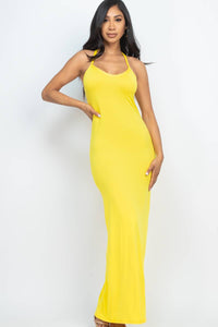 Racer Back Maxi Dress - Yellow