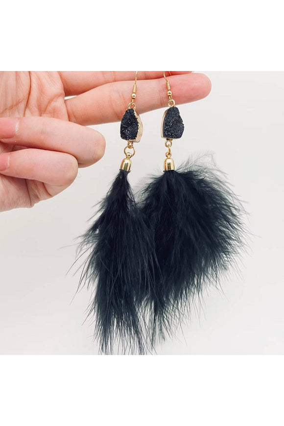 Feather Pendant Earrings