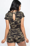 Camouflage Open Back Romper