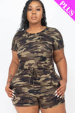 Camouflage Open Back Romper