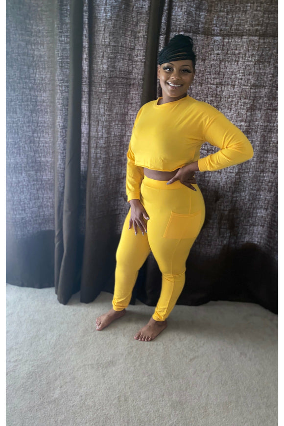 Chill Set 2pc Long Sleeve -Yellow