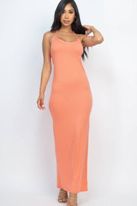 Racer Back Maxi Dress - Flamingo