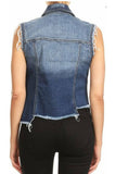 Denim Distressed Vest