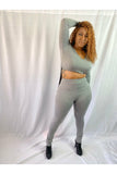 Bonus Slits Legging Set - Gray