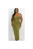 Racer Back Maxi Dress - Olive Branch