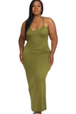 Racer Back Maxi Dress - Olive Branch