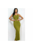 Racer Back Maxi Dress - Olive Branch