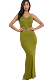 Racer Back Maxi Dress - Olive Branch