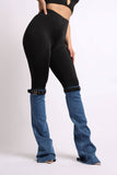 Buckle Denim Contrast Pants