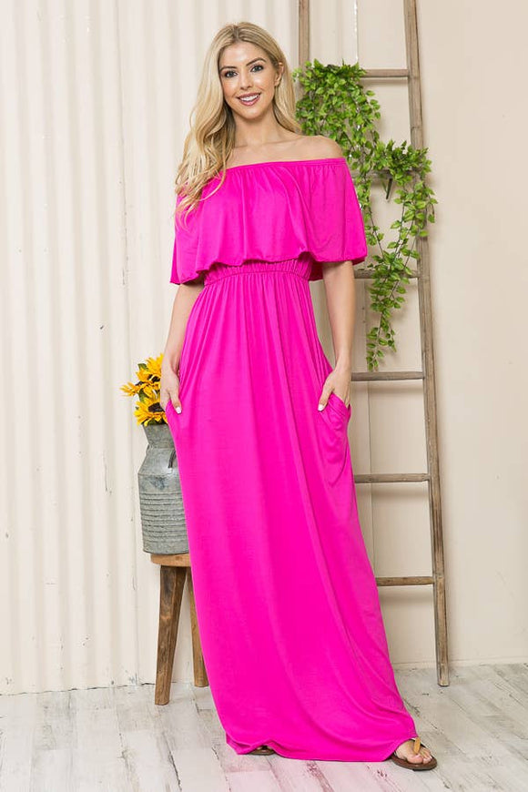 Madison Off Shoulder Maxi Dress