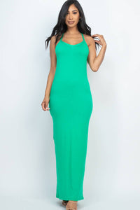 Racer Back Maxi Dress - Green